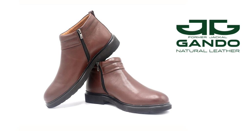 کفش کد 121 بوت زیپی قهوه ای